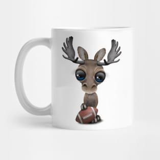 Cute Baby Moose Playing With Football Mug